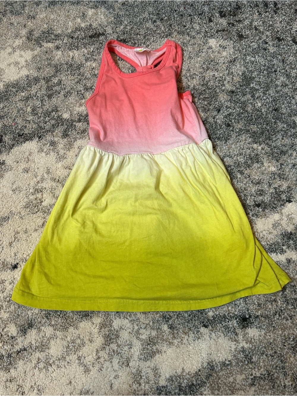 Girls Ombre Pink to Yellow Summer Dress